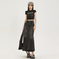 Sway Garnet Retro Denim Skirt