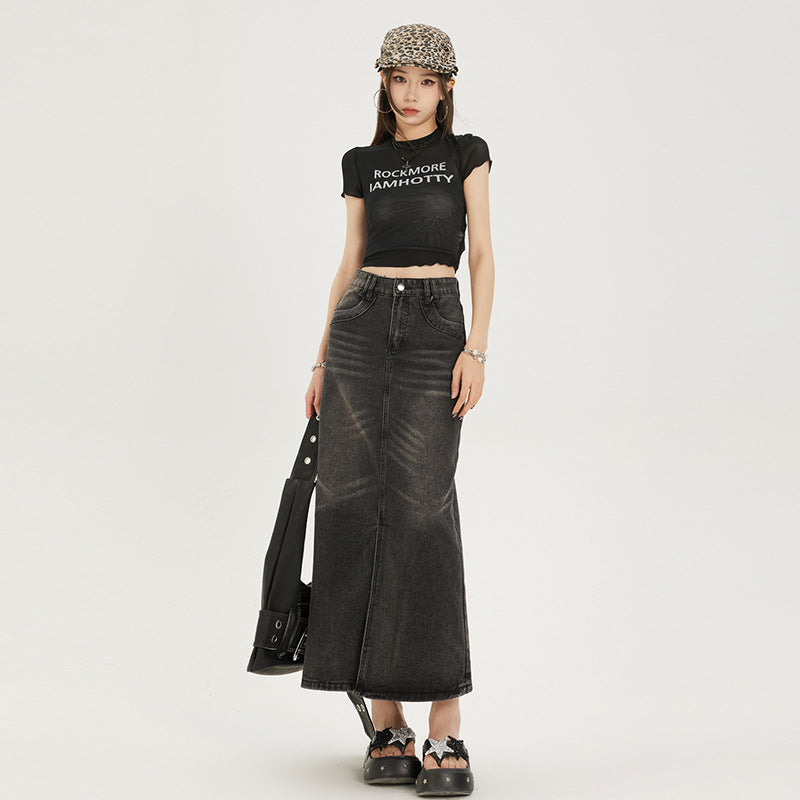 Sway Garnet Retro Denim Skirt