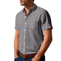 Metro Men's Short-Sleeve Solid Linen Shirt