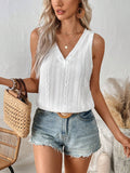 Hearth Knit V-Neck Jacquard Tank Top