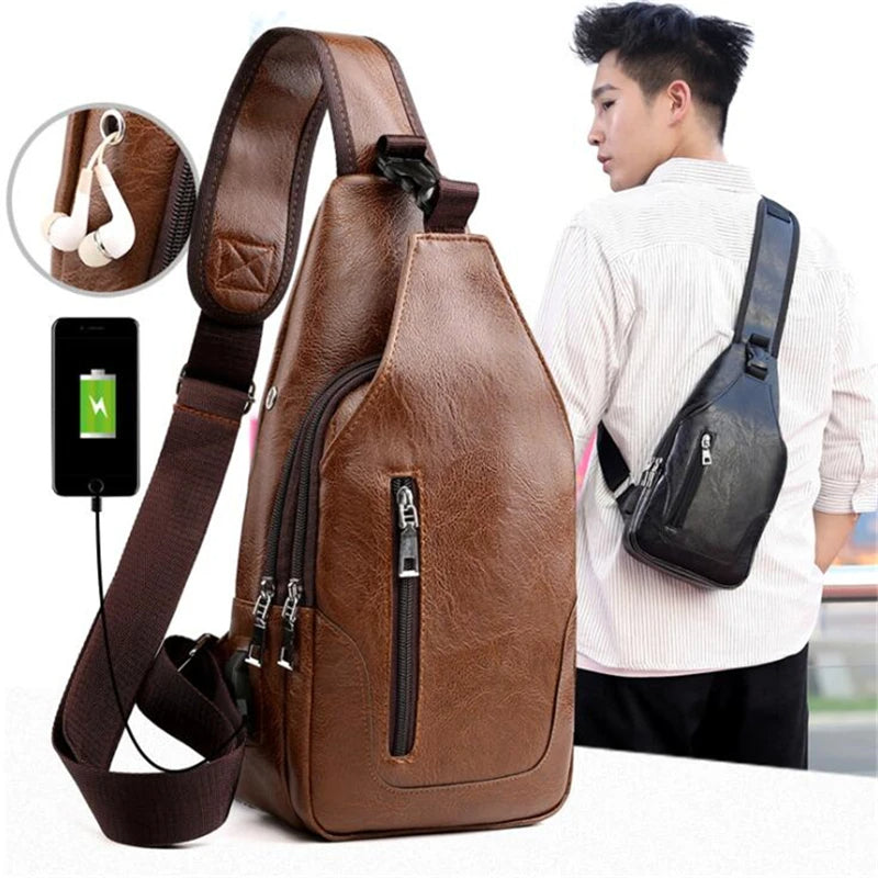 Carry Men's Leather Vintage Messenger Bag
