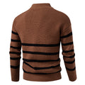Atlas Men's Zip-Up Striped Colour-Block Sweater