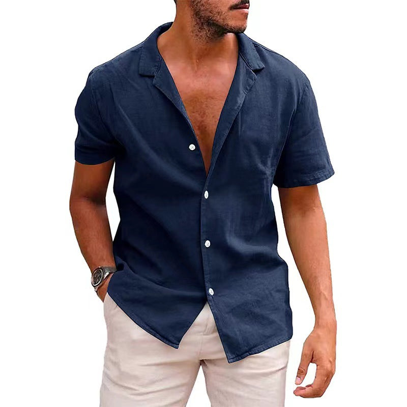 Metro Arden Men's Relaxed Solid Linen Shirt