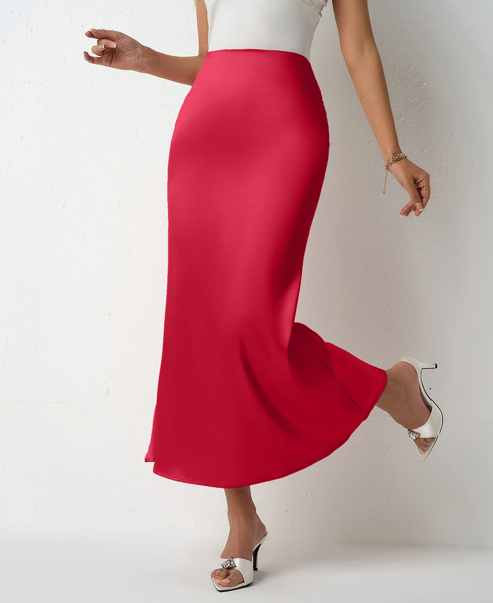 Sway Satin Slim Midi Skirt