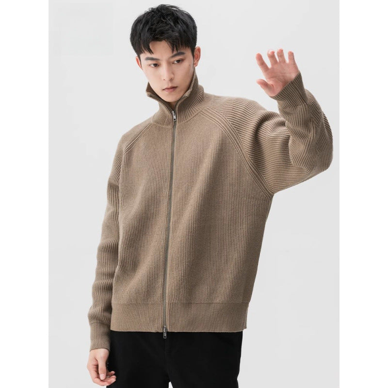 Atlas Men's Zip-Up Turtleneck Cardigan