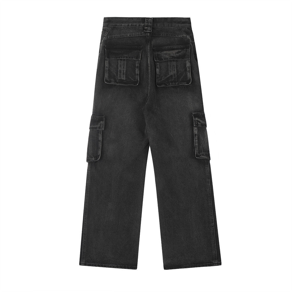 Indigo Men's Denim Multi-Pocket Pocket Cargo Pants