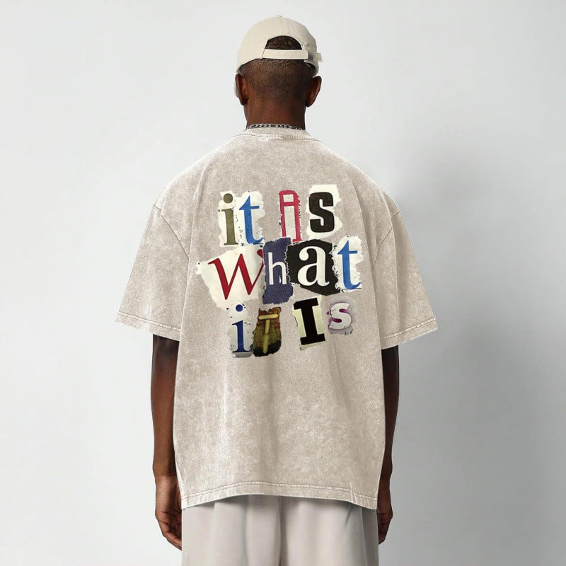 Archive Men's Oversized Letter-Print Printed T-Shirt