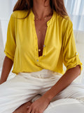 Aurelia Relaxed Stand-Collar Button Shirt