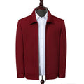 District Men's Lined Collared Zip Jacket in Wine Red