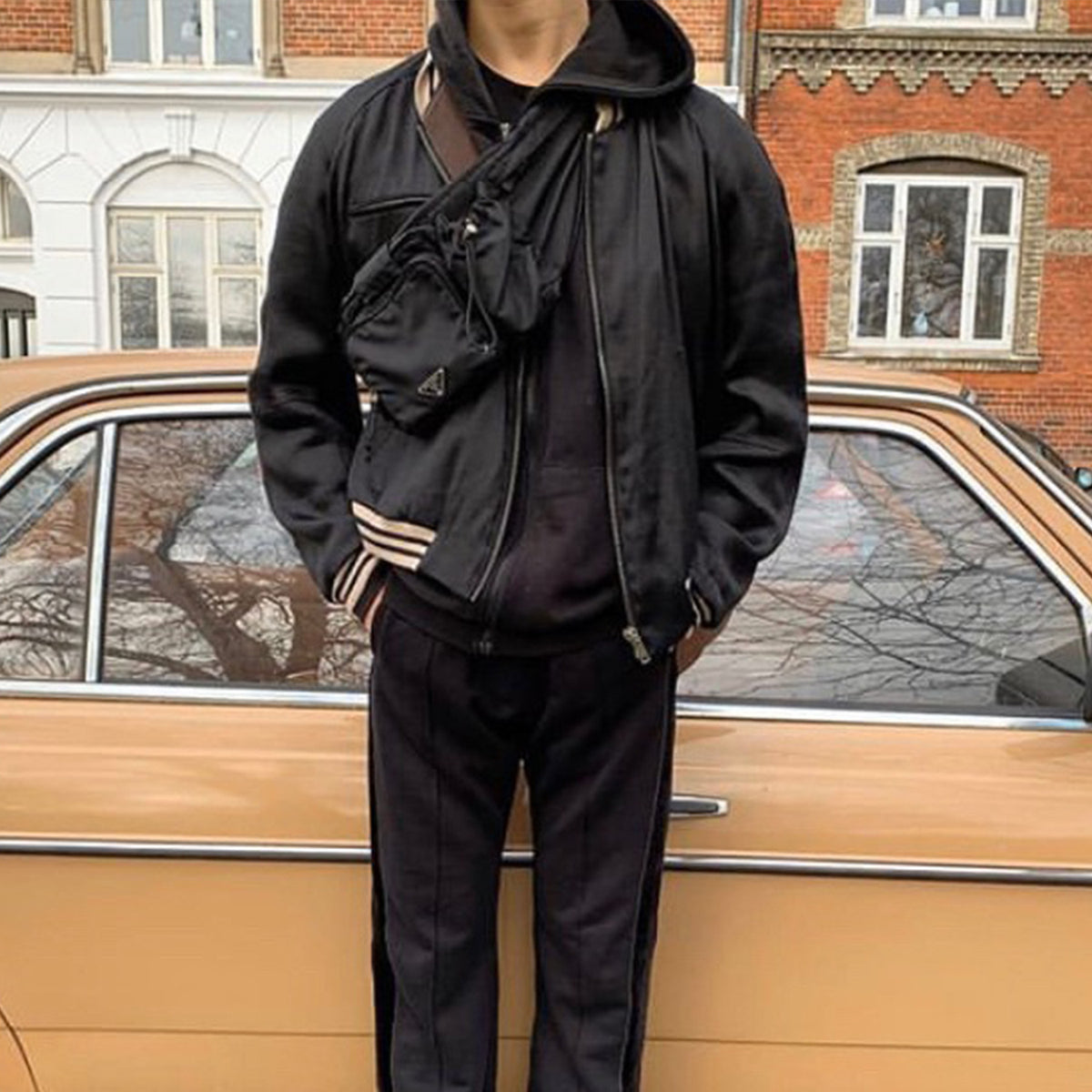 District Men's Cotton Silky Bomber Jacket