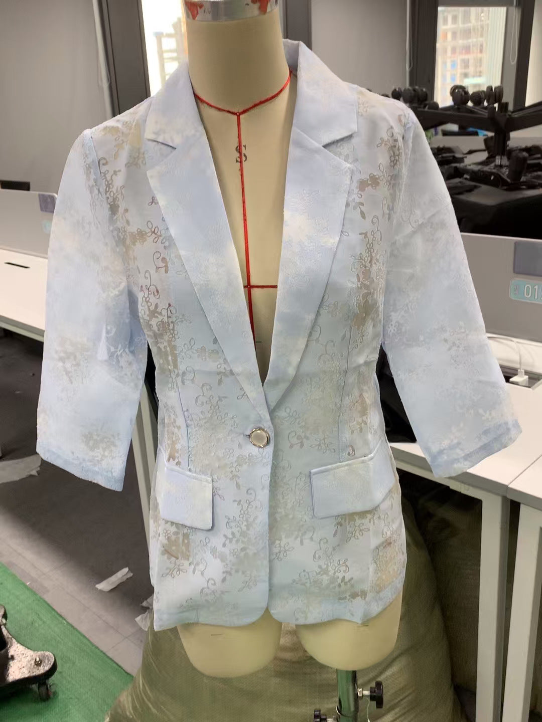 Aurelia Cropped Jacquard Blazer