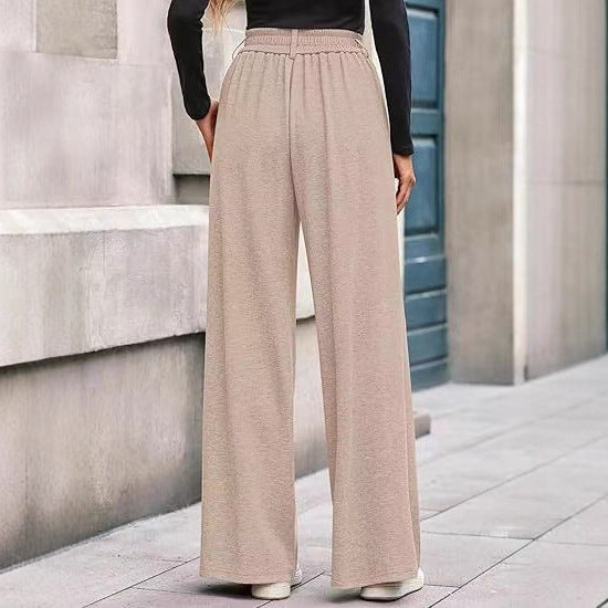 Flow Straight Solid Wide-Leg Trousers