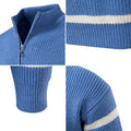 Atlas Men's Zip-Up Striped Colour-Block Sweater