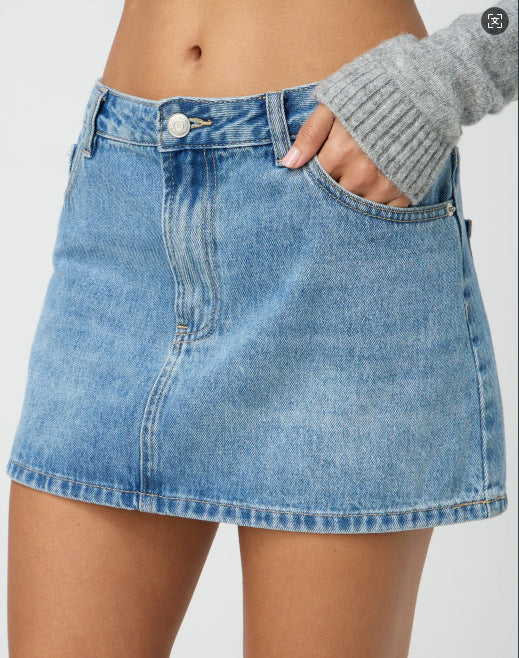 Sway Slim Washed Denim Skirt