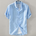 Metro Men's Short-Sleeve Breathable Linen Shirt
