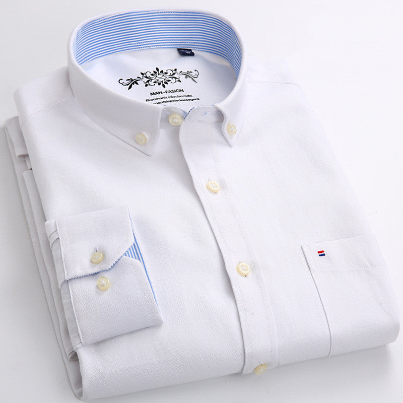 Metro Men's Cotton Long-Sleeve Solid Shirt