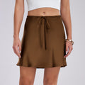 Sway Satin Drawstring Midi Skirt