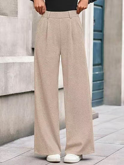 Flow Straight Solid Wide-Leg Trousers
