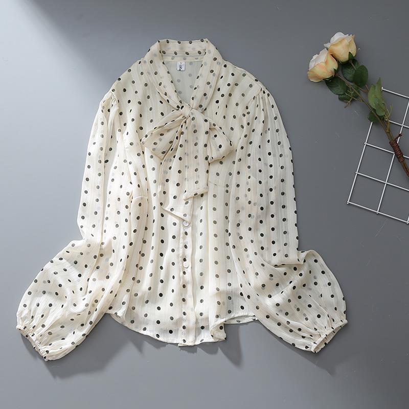 Aurelia Polka-Dot Retro Blouse