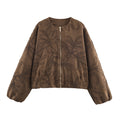 Halo Suede Embroidered Bomber Jacket