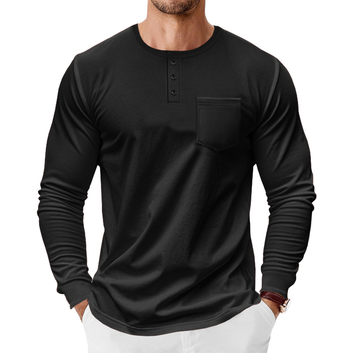 Metro Arden Men's Long-Sleeve Henley Shirt