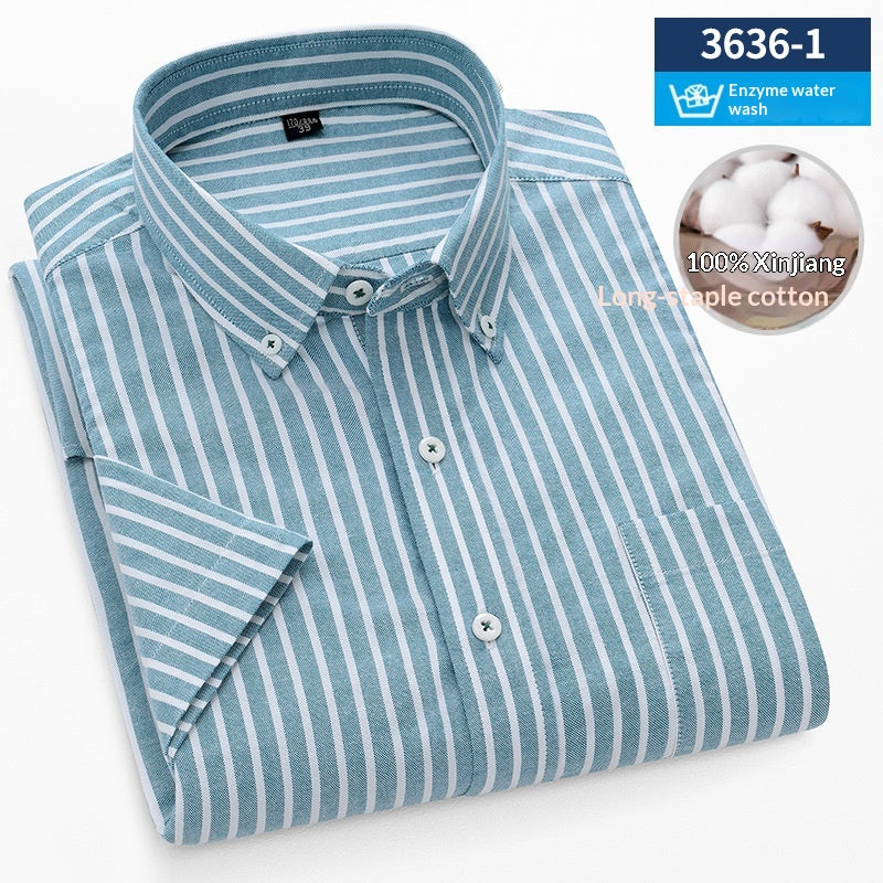 Metro Men's Cotton Striped Plaid Shirt