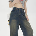 Indigo Striped Straight Jeans