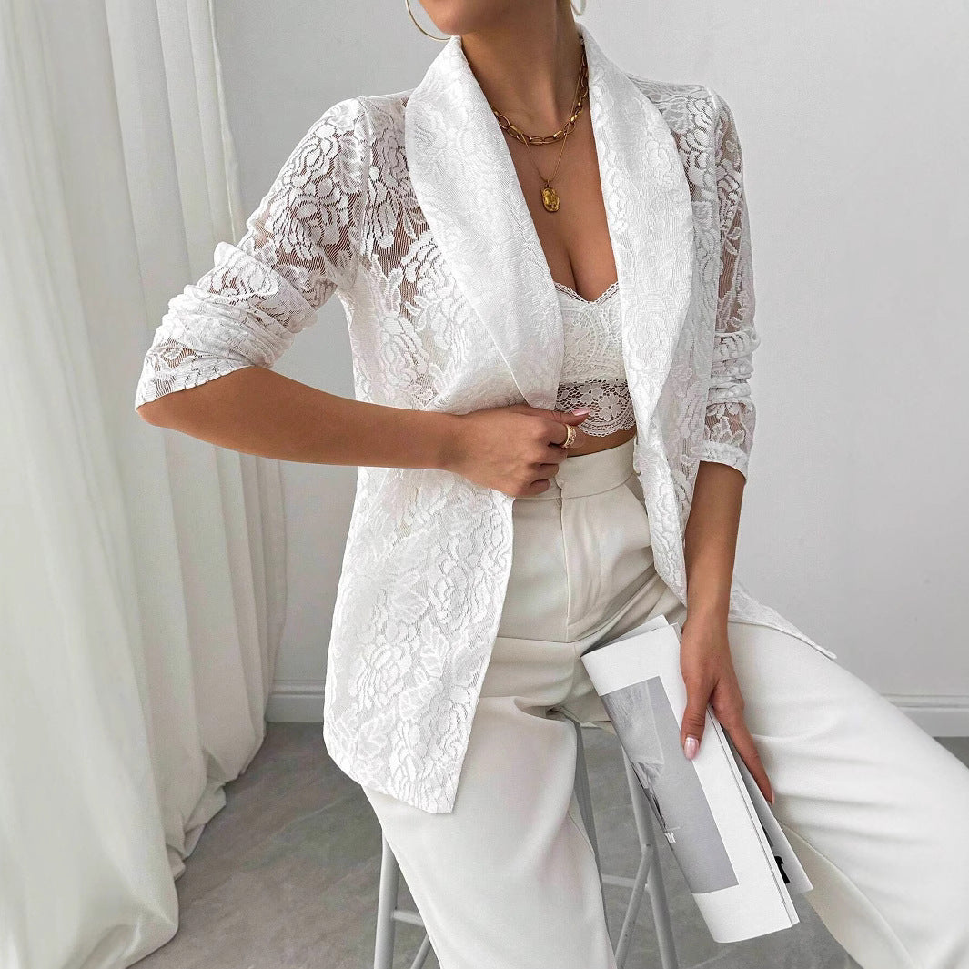 Aurelia Lace Embroidered Blazer