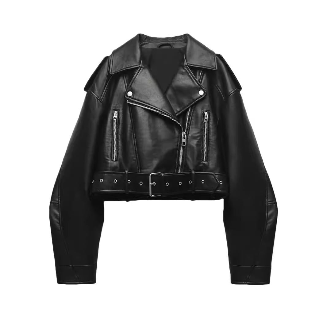 Halo Leather Washed Biker Jacket