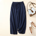 Flow Linen Cotton Cropped Wide-Leg Trousers