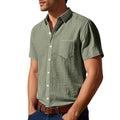 Metro Men's Short-Sleeve Solid Linen Shirt