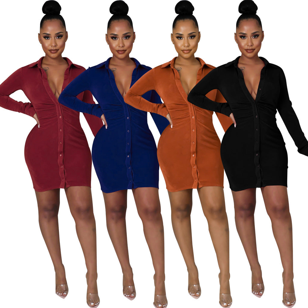 Nova Solid Shirt Dress