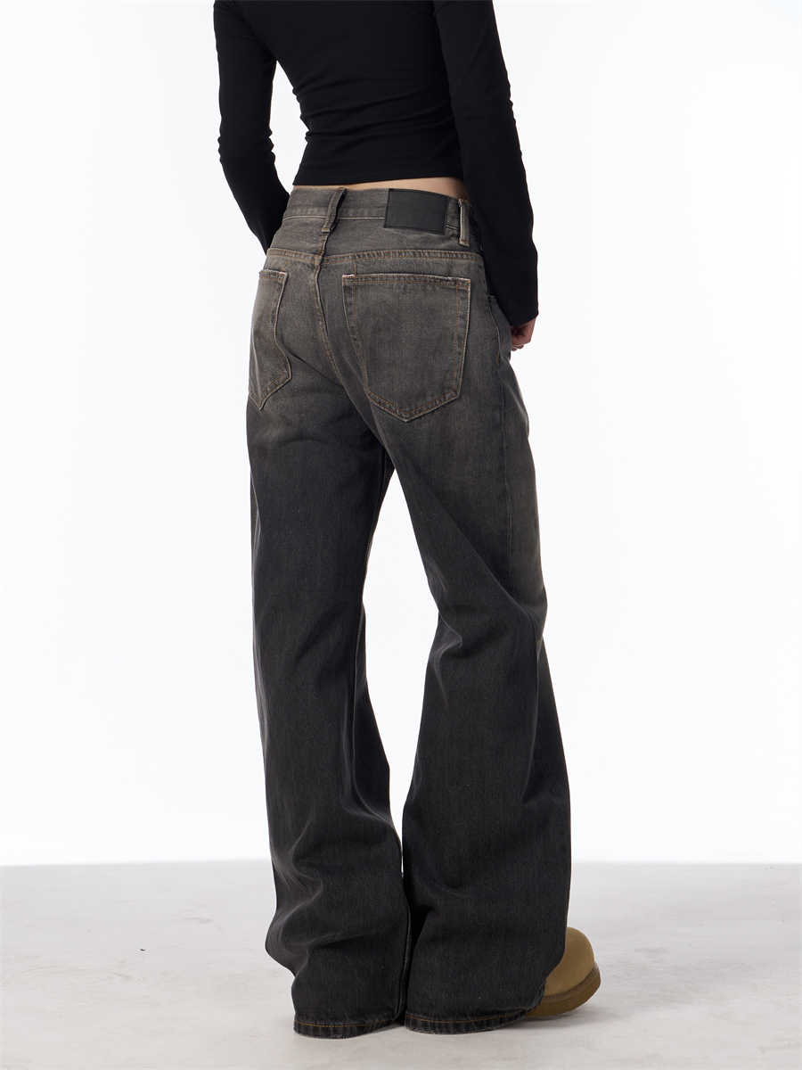 Indigo Relaxed Washed Retro Straight Jeans