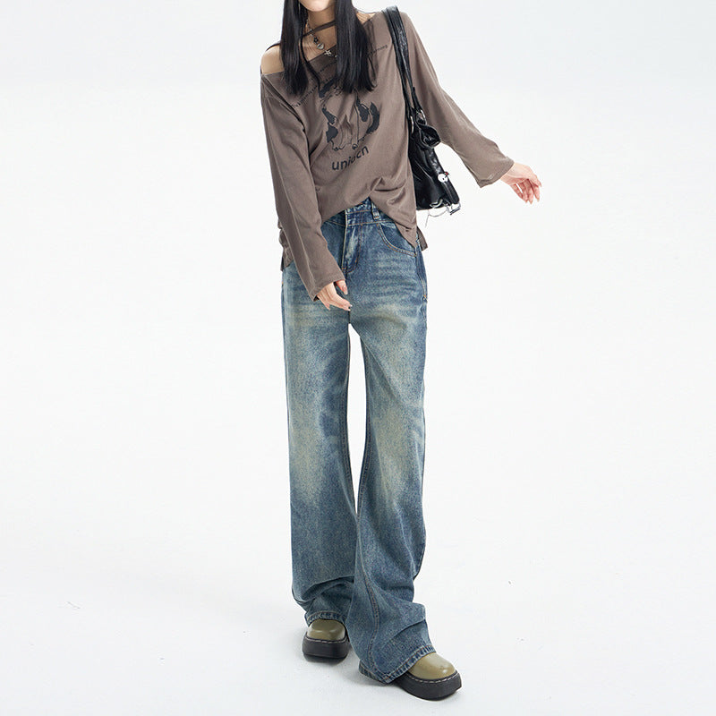 Indigo Arden Retro Wide-Leg Jeans