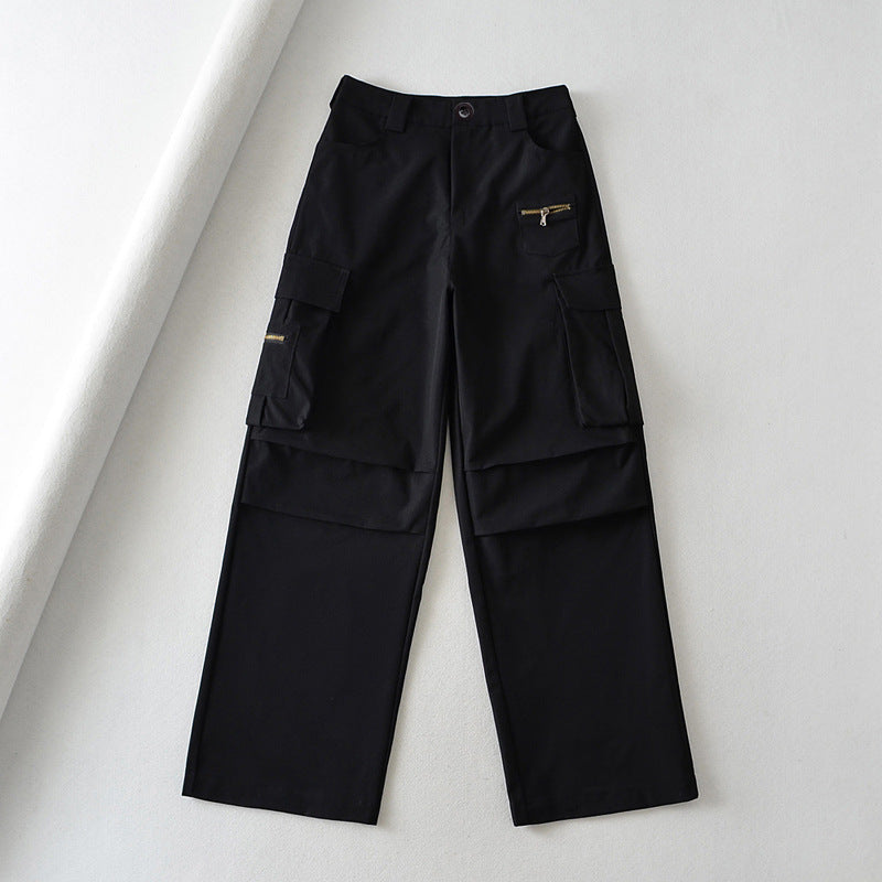 Rover High-Waist Multi-Pocket Pocket Cargo Pants