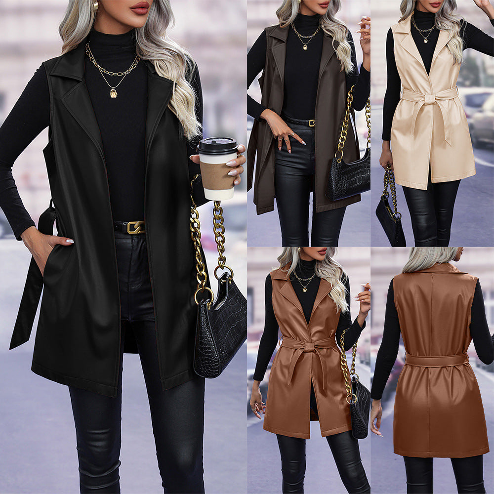 Hearth Faux-Leather Leather Cardigan