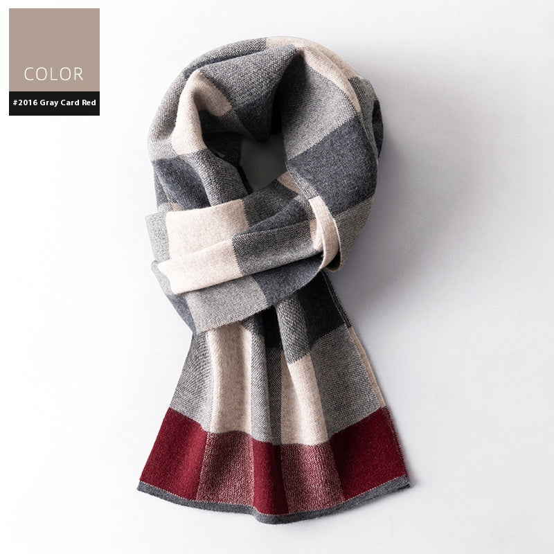 Ember Men's Wool Plaid Scarf