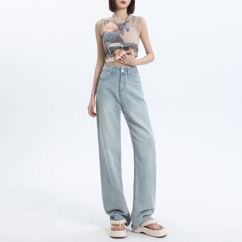 Indigo Quill Wide-Leg Jeans