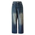 Indigo Striped Straight Jeans