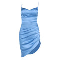 Sway Satin Pleated V-Neck Midi Skirt