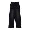 Indigo Distressed Retro Straight Jeans