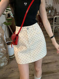Sway Polka-Dot Denim Skirt