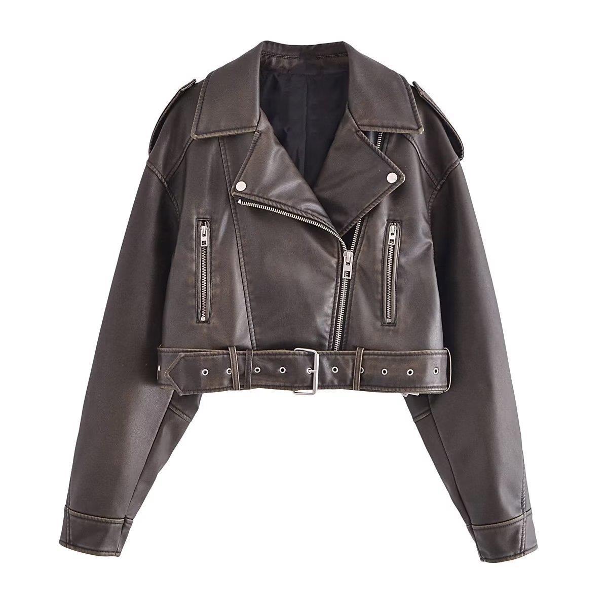 Halo Leather Washed Biker Jacket