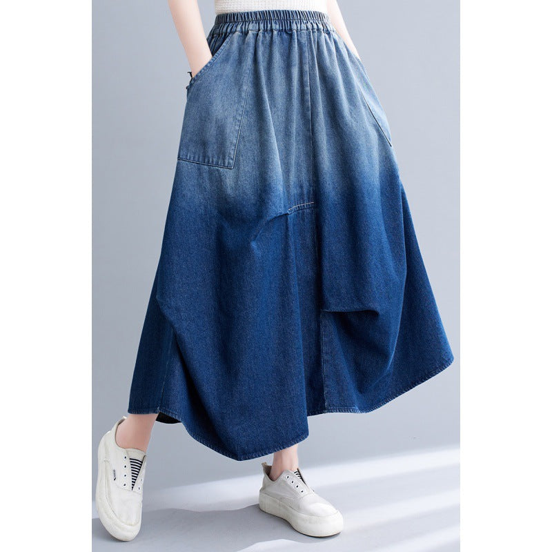 Sway Gradient Denim Skirt