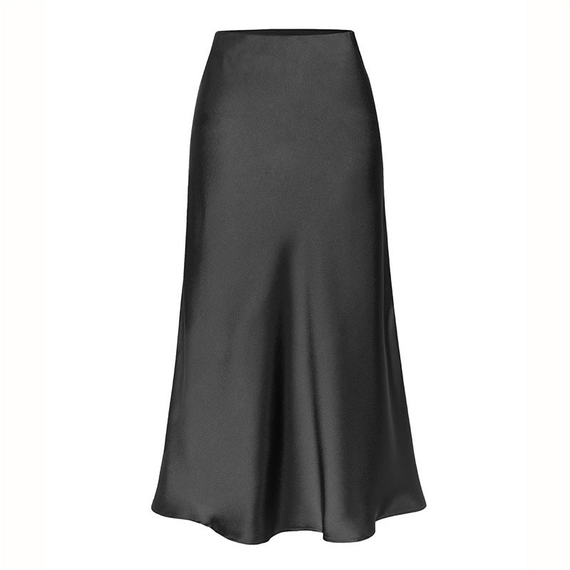 Sway Satin Silky Acetate Midi Skirt