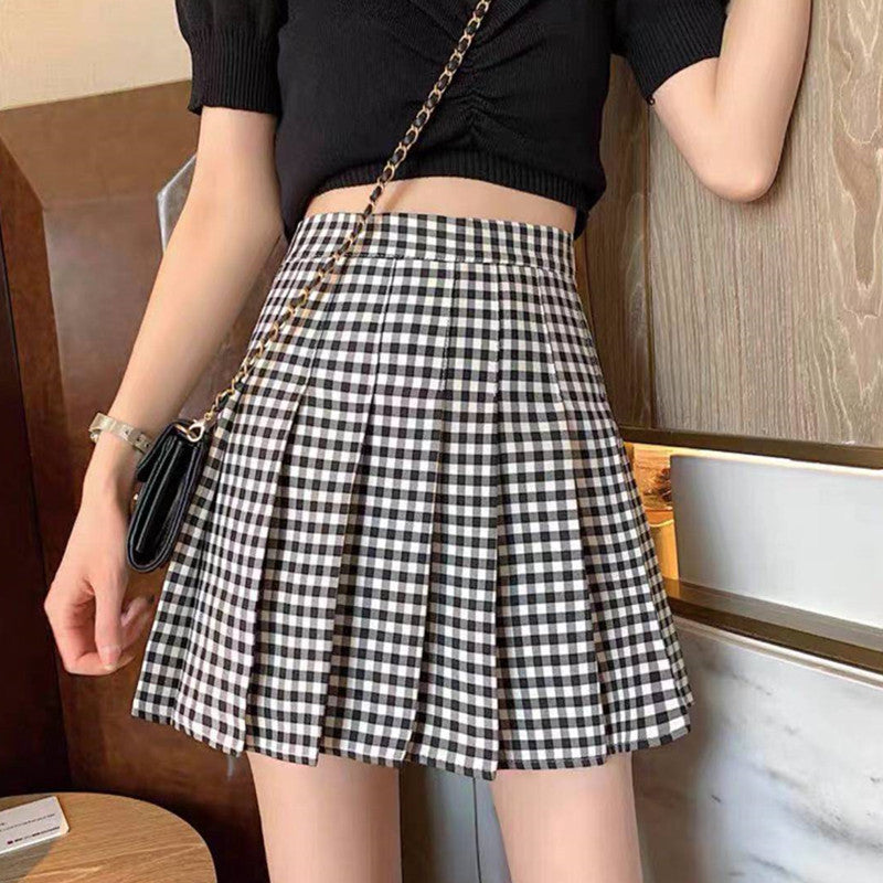 Sway Plaid Pleated Skirt