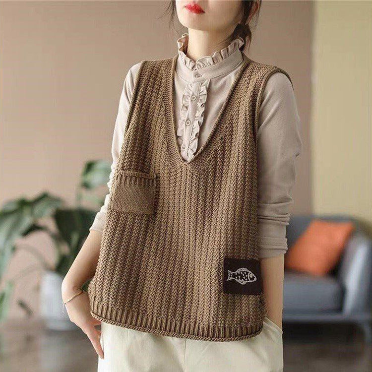 Hearth Knit Relaxed V-Neck Vest