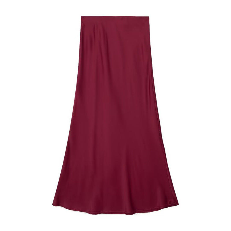 Sway Satin Silky Slim Midi Skirt