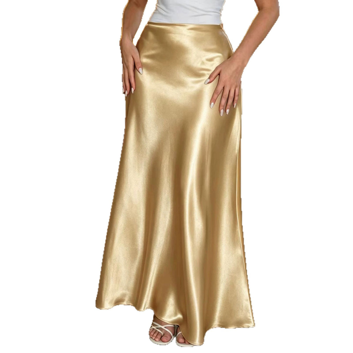 Sway Satin A-Line Midi Skirt
