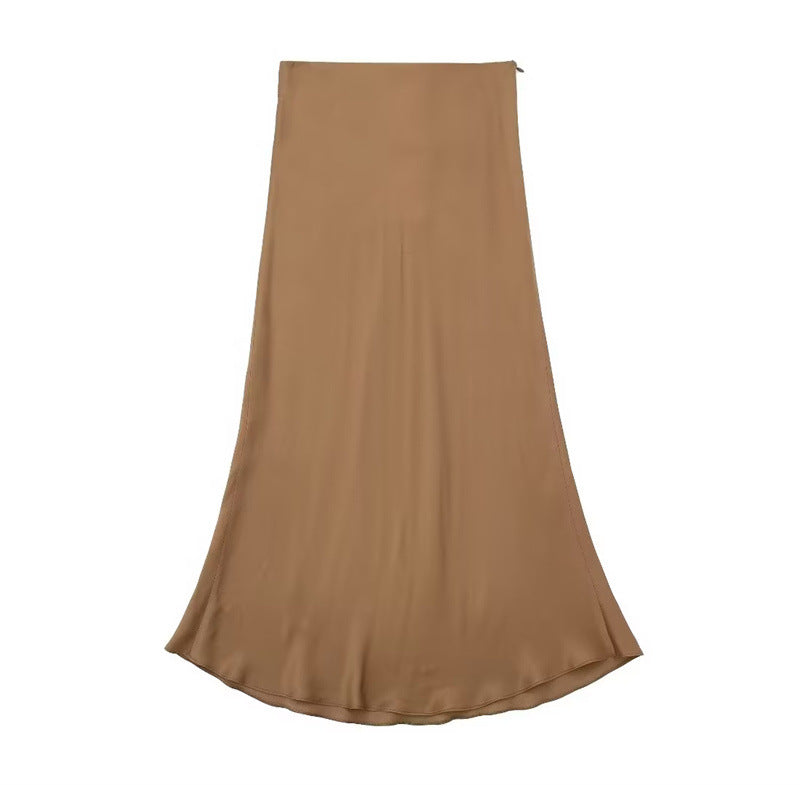 Sway Satin Silky Slim Midi Skirt